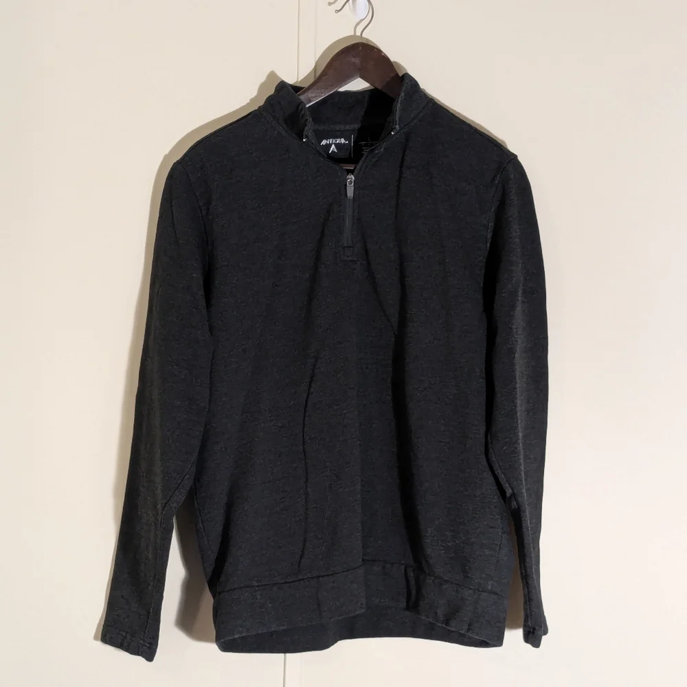 Antigua Men’s Quarter-Zip Pullover Charcoal Gray